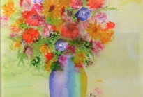 Bev McNeill, Rainbow Bouquet,Watercolor