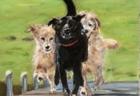 Fen Zhou, Zooming on The Dock, Oil