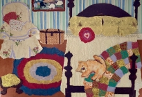 Joan Onofrey, Cat Nap, Torn Paper Collage/Pastel