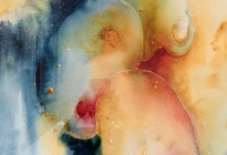Randa Khuri, Three Palettes, Watercolor